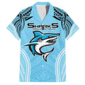 Sharks Rugby Custom Hawaiian Shirt With Polynesian Style