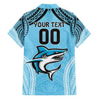 Sharks Rugby Custom Hawaiian Shirt With Polynesian Style