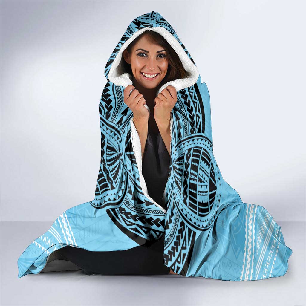 Sharks Rugby Custom Hooded Blanket With Polynesian Style