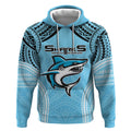 Sharks Rugby Custom Hoodie With Polynesian Style