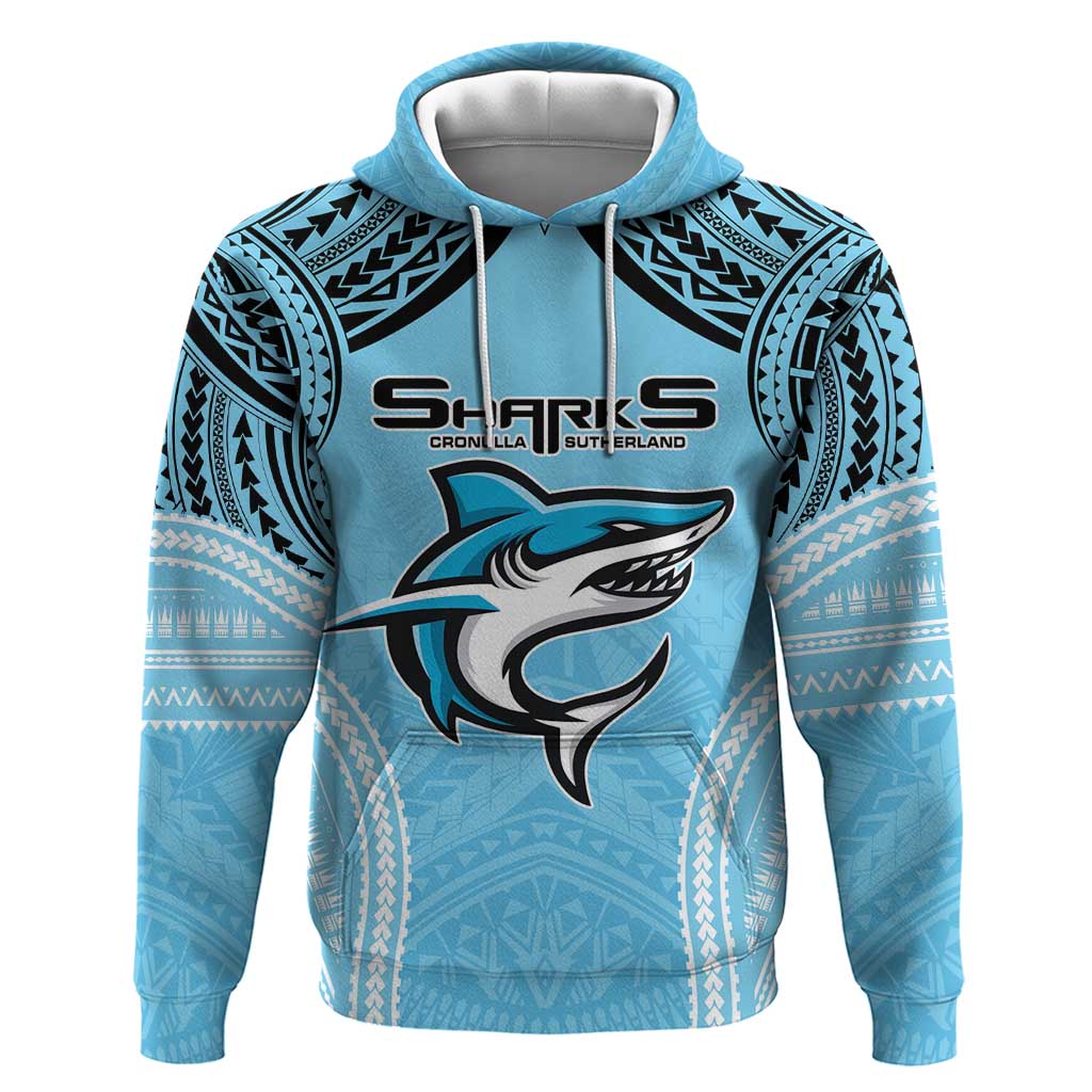 Sharks Rugby Custom Hoodie With Polynesian Style