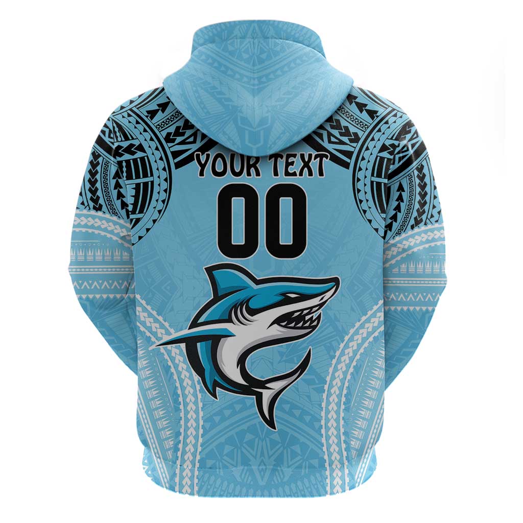 Sharks Rugby Custom Hoodie With Polynesian Style