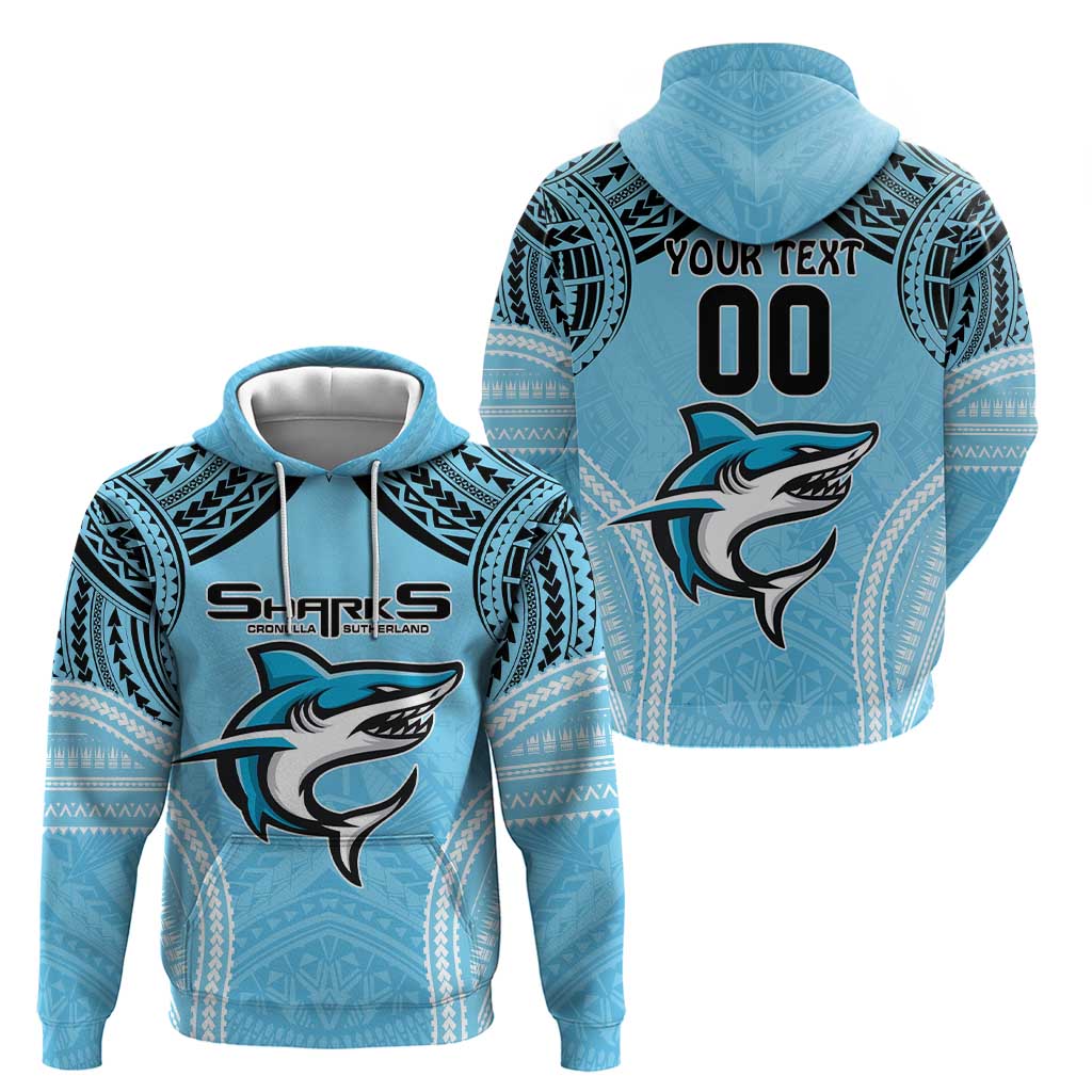 Sharks Rugby Custom Hoodie With Polynesian Style