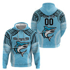 Sharks Rugby Custom Hoodie With Polynesian Style