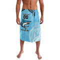 Sharks Rugby Custom Lavalava With Polynesian Style