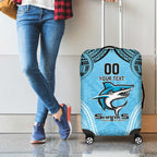 Sharks Rugby Custom Luggage Cover With Polynesian Style