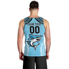 Sharks Rugby Custom Men Tank Top With Polynesian Style