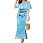 Sharks Rugby Custom Mermaid Dress With Polynesian Style