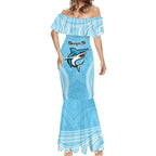 Sharks Rugby Custom Mermaid Dress With Polynesian Style