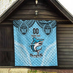 Sharks Rugby Custom Quilt With Polynesian Style
