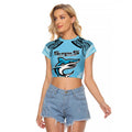 Sharks Rugby Custom Raglan Cropped T Shirt With Polynesian Style