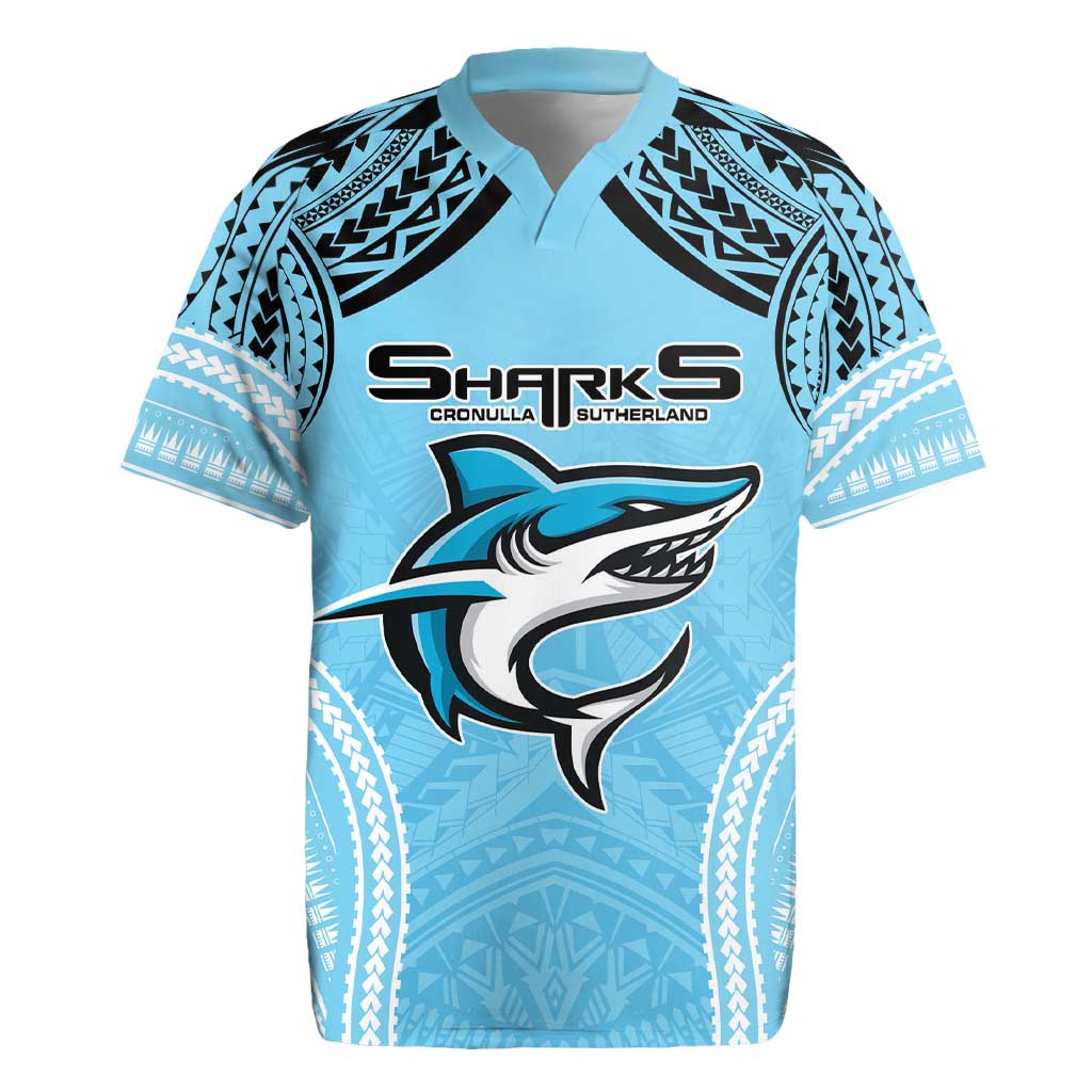 Sharks Rugby Custom Rugby Jersey With Polynesian Style