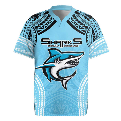 Sharks Rugby Custom Rugby Jersey With Polynesian Style