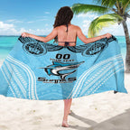 Sharks Rugby Custom Sarong With Polynesian Style