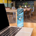 Sharks Rugby Custom Skinny Tumbler With Polynesian Style