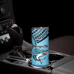 Sharks Rugby Custom Skinny Tumbler With Polynesian Style