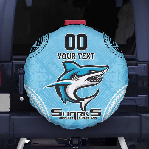 Sharks Rugby Custom Spare Tire Cover With Polynesian Style