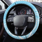 Sharks Rugby Steering Wheel Cover With Polynesian Style