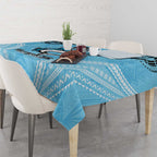 Sharks Rugby Custom Tablecloth With Polynesian Style