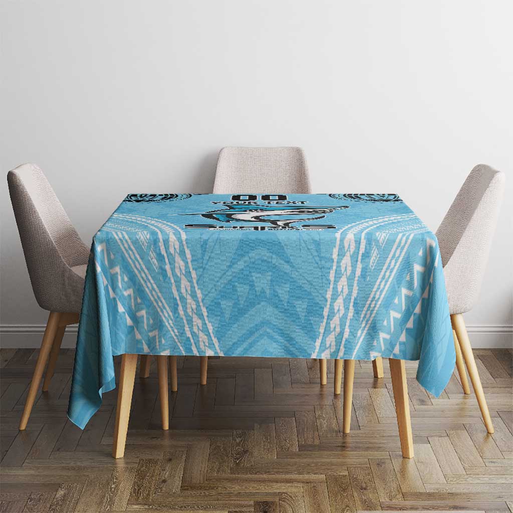 Sharks Rugby Custom Tablecloth With Polynesian Style