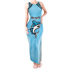 Sharks Rugby Custom Tank Maxi Dress With Polynesian Style