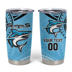 Sharks Rugby Custom Tumbler Cup With Polynesian Style