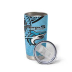 Sharks Rugby Custom Tumbler Cup With Polynesian Style