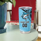 Sharks Rugby Custom Tumbler Cup With Polynesian Style