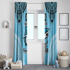 Sharks Rugby Custom Window Curtain With Polynesian Style