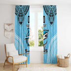 Sharks Rugby Custom Window Curtain With Polynesian Style