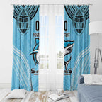 Sharks Rugby Custom Window Curtain With Polynesian Style