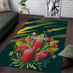 Australian Native Flower Personalised Area Rug Banksia Nature’s Wild Flame - Aussie Hoodie