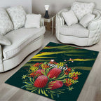 Australian Native Flower Personalised Area Rug Banksia Nature’s Wild Flame - Aussie Hoodie