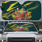 Australian Native Flower Personalised Auto Sun Shade Banksia Nature’s Wild Flame - Aussie Hoodie