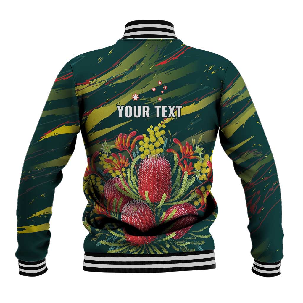 Australian Native Flower Personalised Baseball Jacket Banksia Nature’s Wild Flame - Aussie Hoodie