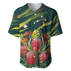 Australian Native Flower Personalised Baseball Jersey Banksia Nature’s Wild Flame - Aussie Hoodie
