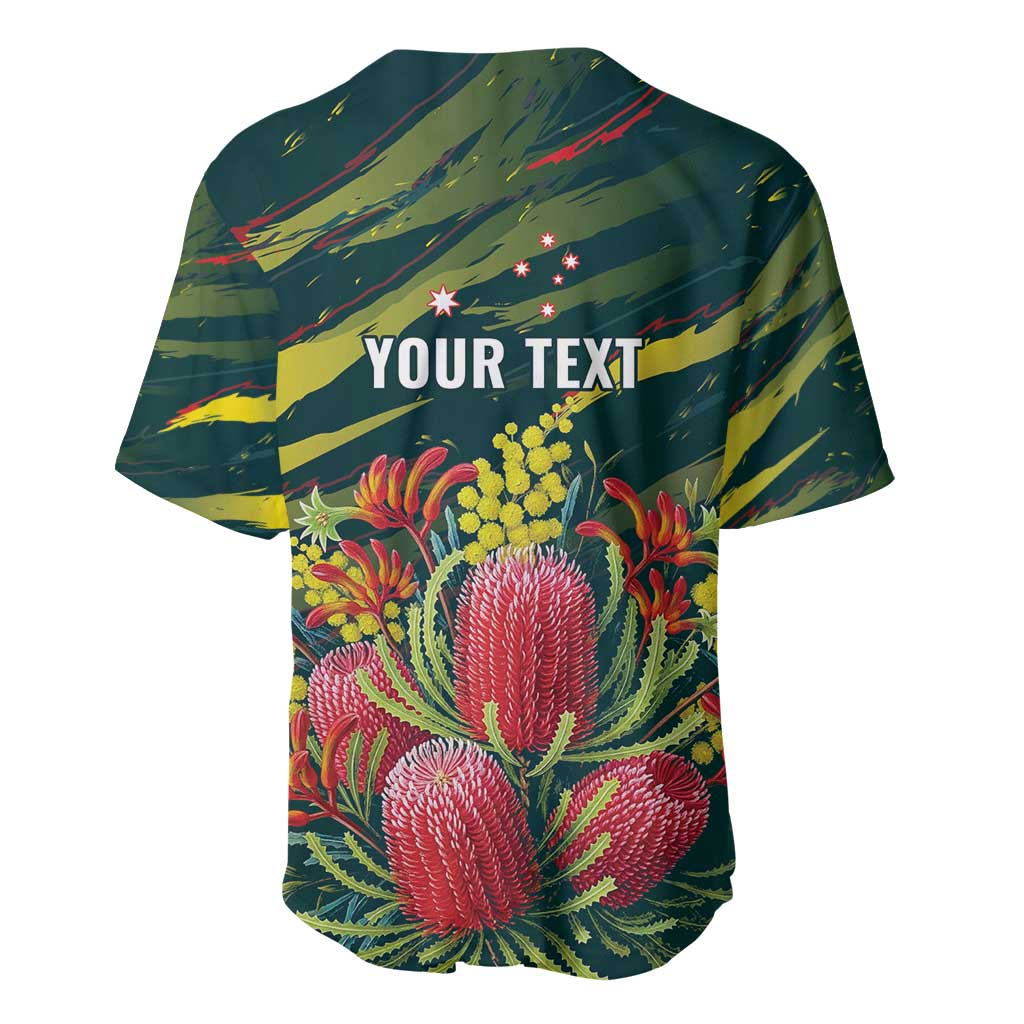 Australian Native Flower Personalised Baseball Jersey Banksia Nature’s Wild Flame - Aussie Hoodie
