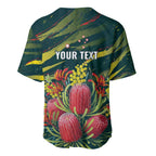 Australian Native Flower Personalised Baseball Jersey Banksia Nature’s Wild Flame - Aussie Hoodie