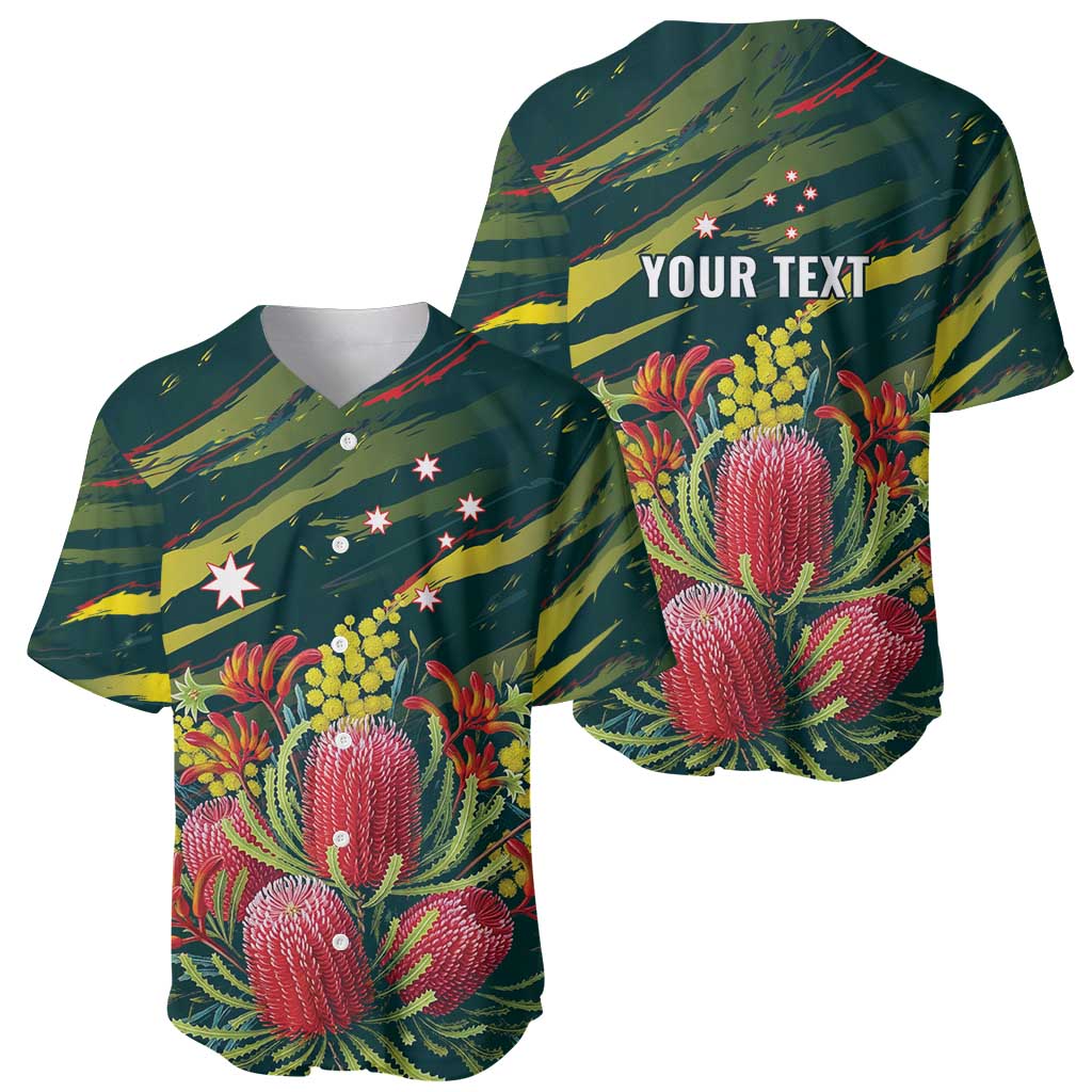 Australian Native Flower Personalised Baseball Jersey Banksia Nature’s Wild Flame - Aussie Hoodie