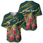 Australian Native Flower Personalised Baseball Jersey Banksia Nature’s Wild Flame - Aussie Hoodie