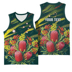 Australian Native Flower Personalised Basketball Jersey Banksia Nature’s Wild Flame - Aussie Hoodie