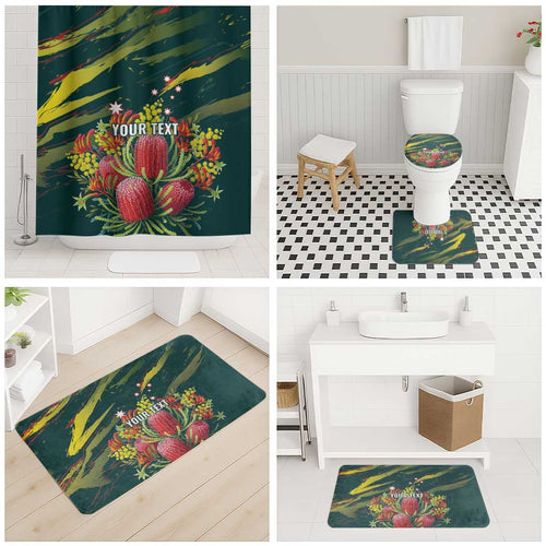 Australian Native Flower Personalised Bathroom Set Banksia Nature’s Wild Flame - Aussie Hoodie