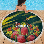 Australian Native Flower Personalised Beach Blanket Banksia Nature’s Wild Flame - Aussie Hoodie