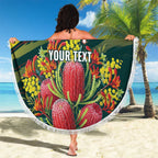 Australian Native Flower Personalised Beach Blanket Banksia Nature’s Wild Flame - Aussie Hoodie