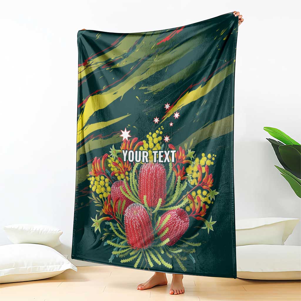 Australian Native Flower Personalised Blanket Banksia Nature’s Wild Flame - Aussie Hoodie