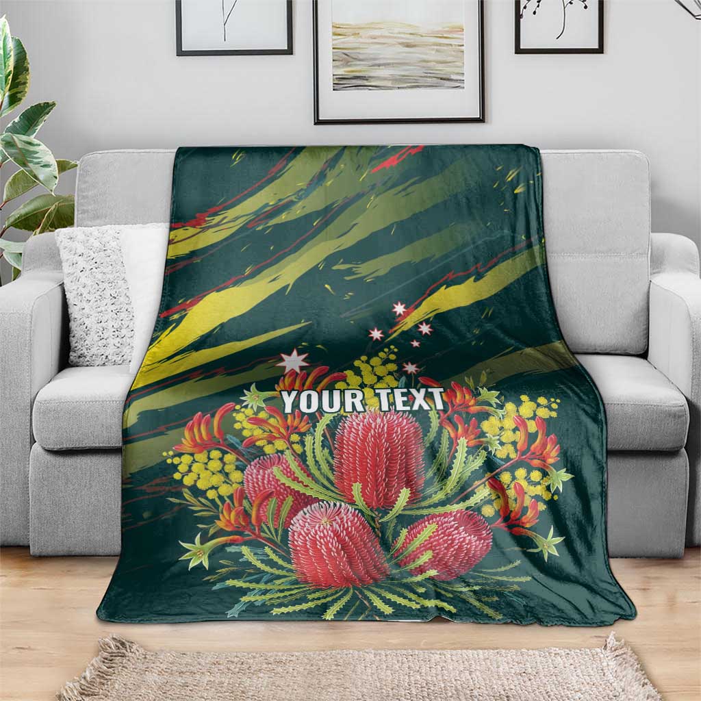 Australian Native Flower Personalised Blanket Banksia Nature’s Wild Flame - Aussie Hoodie