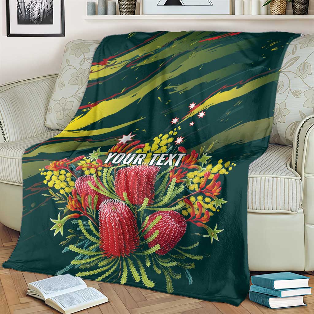 Australian Native Flower Personalised Blanket Banksia Nature’s Wild Flame - Aussie Hoodie
