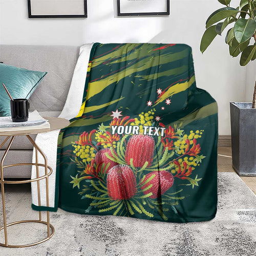Australian Native Flower Personalised Blanket Banksia Nature’s Wild Flame - Aussie Hoodie