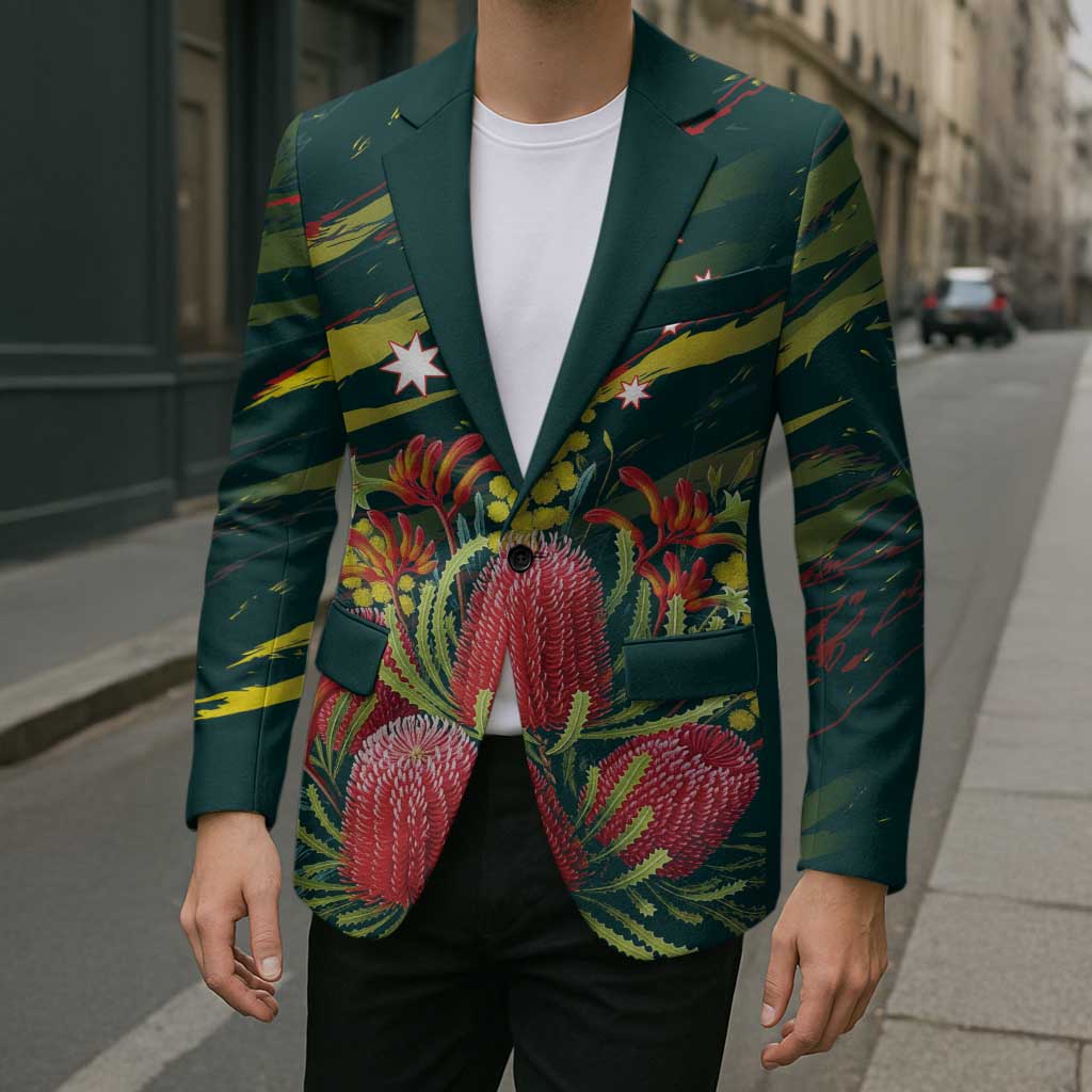 Australian Native Flower Personalised Blazer Banksia Nature’s Wild Flame - Aussie Hoodie