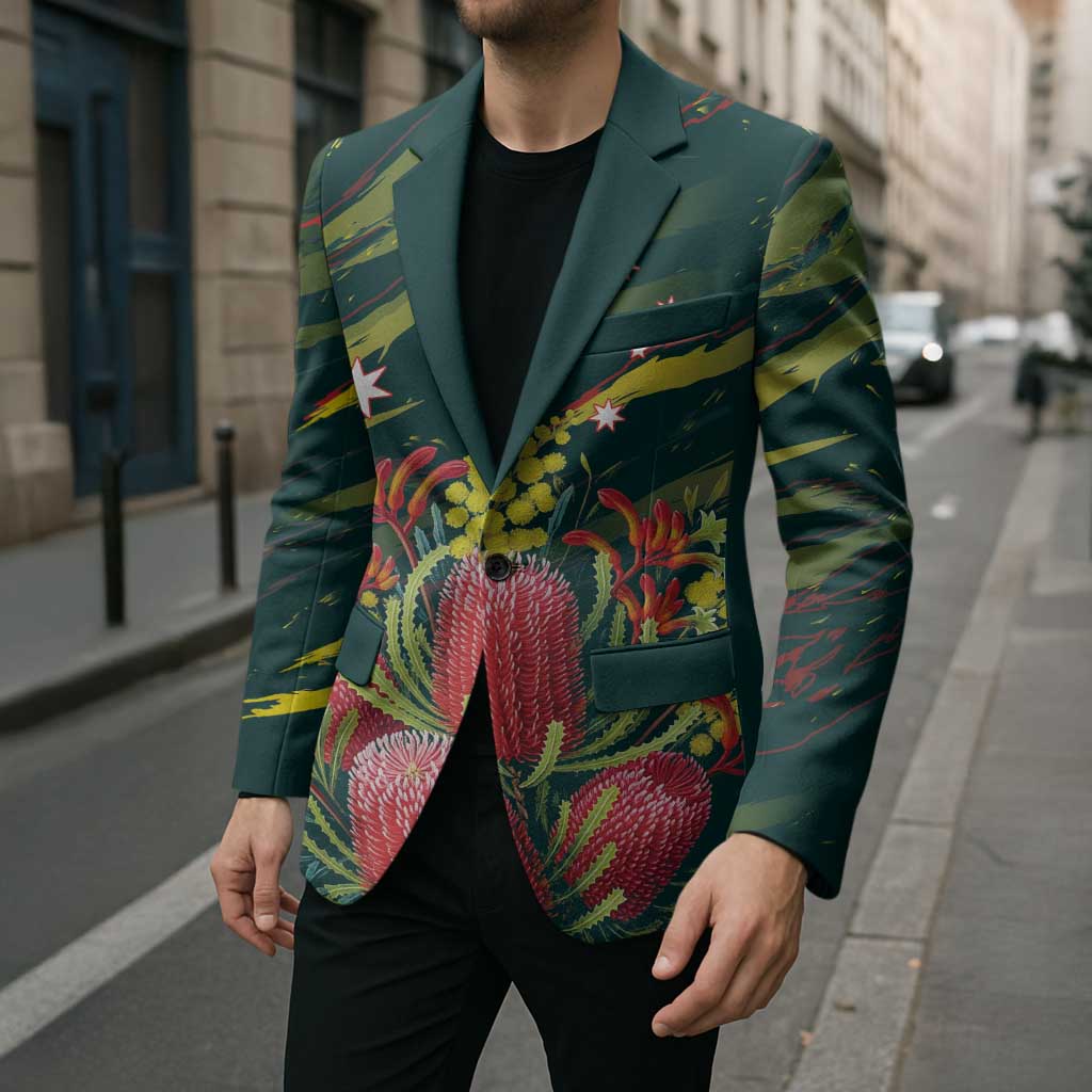 Australian Native Flower Personalised Blazer Banksia Nature’s Wild Flame - Aussie Hoodie